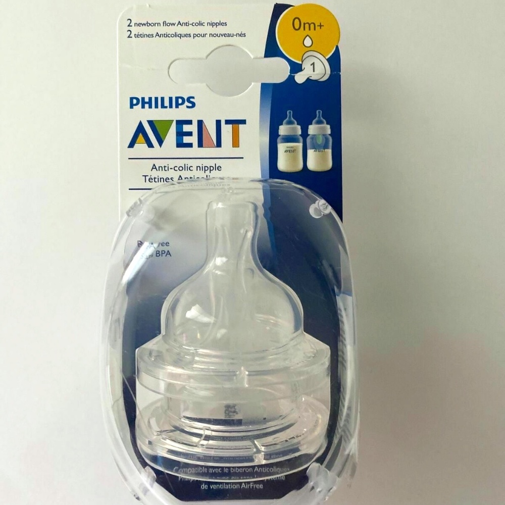 Philips AVENT Anti-Colic Baby Bottle Nipple 0m+ Newborn Flow Pack of 2 Nipples